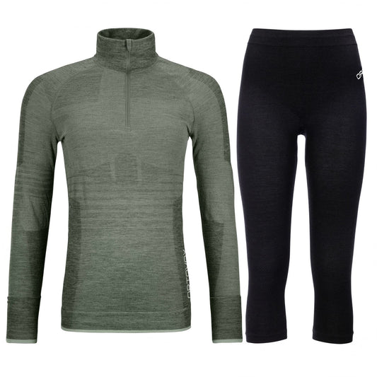 Ortovox 230 Competition 1/2 zip / 3/4 pant, Set, Dam, Grå/Svart
