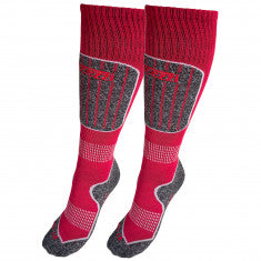 Accezzi Merino 20, Skidstrumpor, 2 par, Junior, Röd