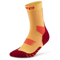 CEP Core Run Socks Mid Cut 5.0, löparstrumpor, dam, gul