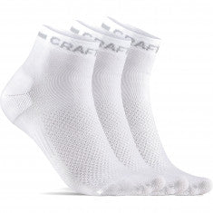Craft CORE Dry Mid, Strumpor, 3 par, Vit
