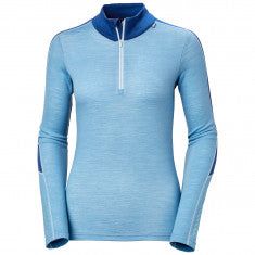 Helly Hansen Lifa Merino Lightweight 1/2 Zip, Dam, Ljusblå