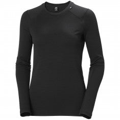 Helly Hansen Lifa Merino Midweight Crew, Dam, Svart