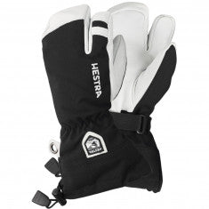 Hestra Army Leather Heli 3-finger Skidhandskar, Junior, Svart