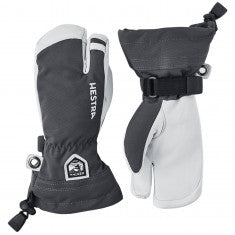 Hestra Army Leather Heli Ski, 3-finger Skidhandskar, Junior, Grå