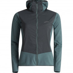 Lundhags Padje Merino Block Hoodie W, mellanlager, dam, blå/grå