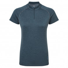 Montane F Dart Zip T-Shirt, dam, blå
