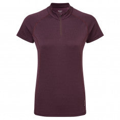 Montane F Dart Zip T-Shirt, dam, mörklila