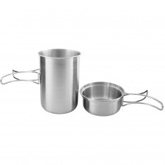 Tatonka Handle Mug 850ml Set, mugg med lock, silver