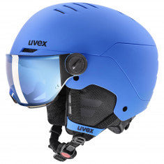 Uvex Rocket JR Visor, Skidhjälm med visir, Junior, Blå
