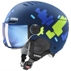 Uvex Rocket JR Visor, Skidhjälm med Visir, Junior, mørkeblå