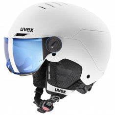 Uvex Rocket JR Visor, Skidhjälm med visir, Junior, Vit